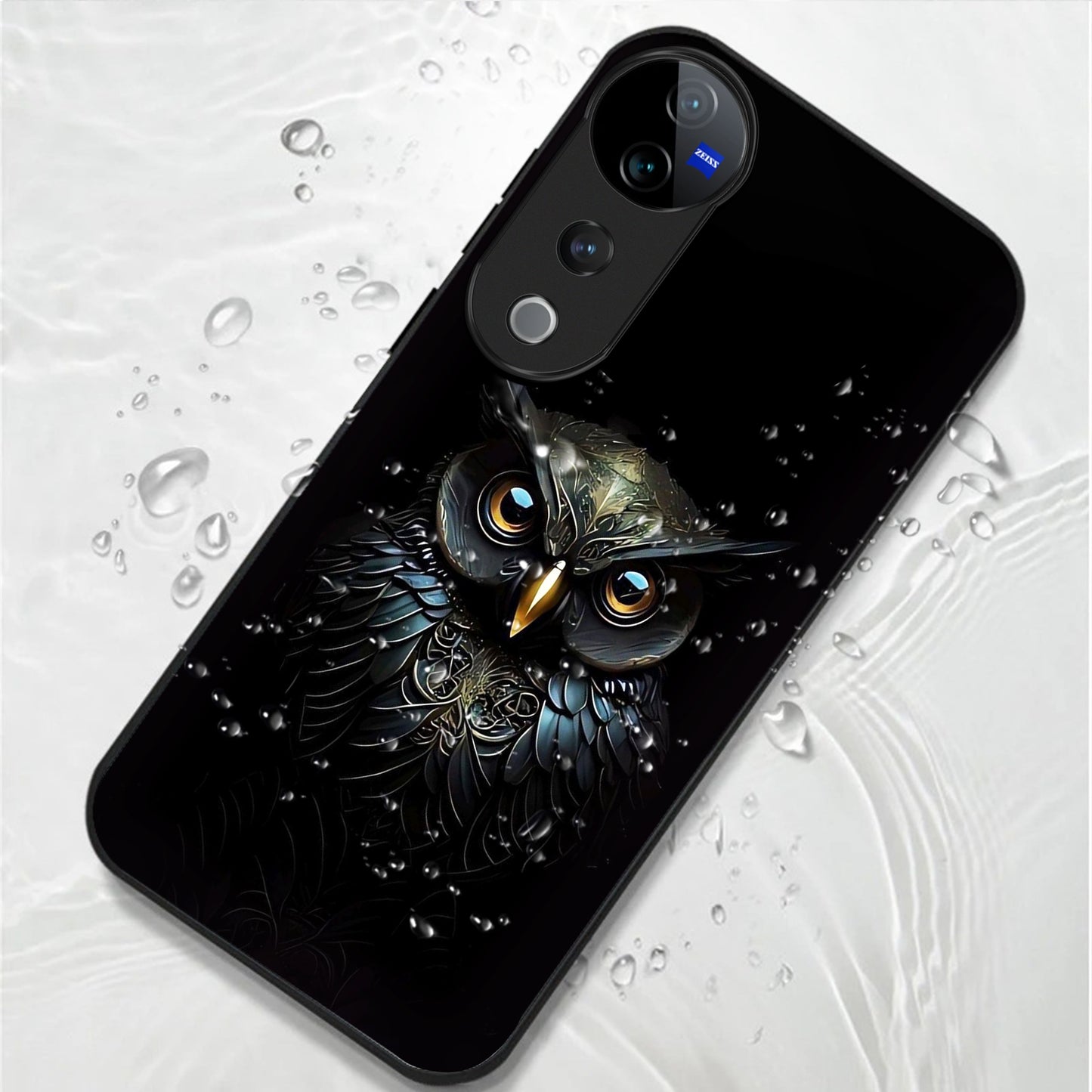 Vivo V40 Pro 5G Premium Acrylic Shockproof Glass Back Case (Midnight Owl)