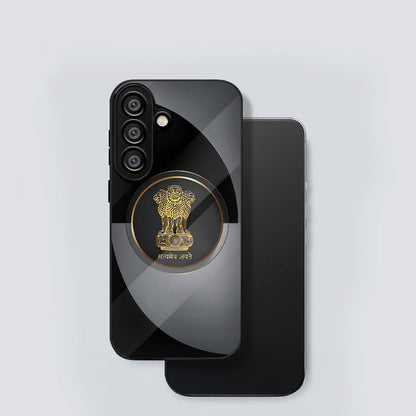 Samsung Galaxy A36 Premium Acrylic Shockproof Glass Back Case (Satyamev Noir)