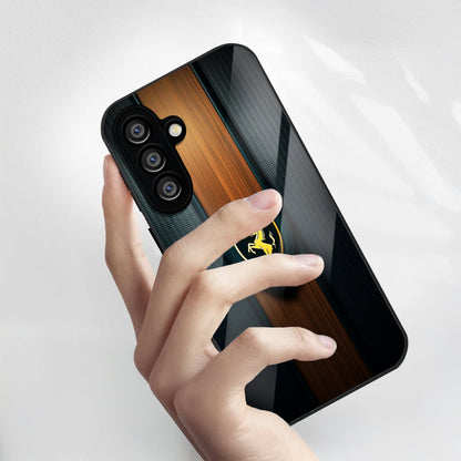 Samsung Galaxy A36 Premium Acrylic Shockproof Glass Back Case (Royal Roadster)