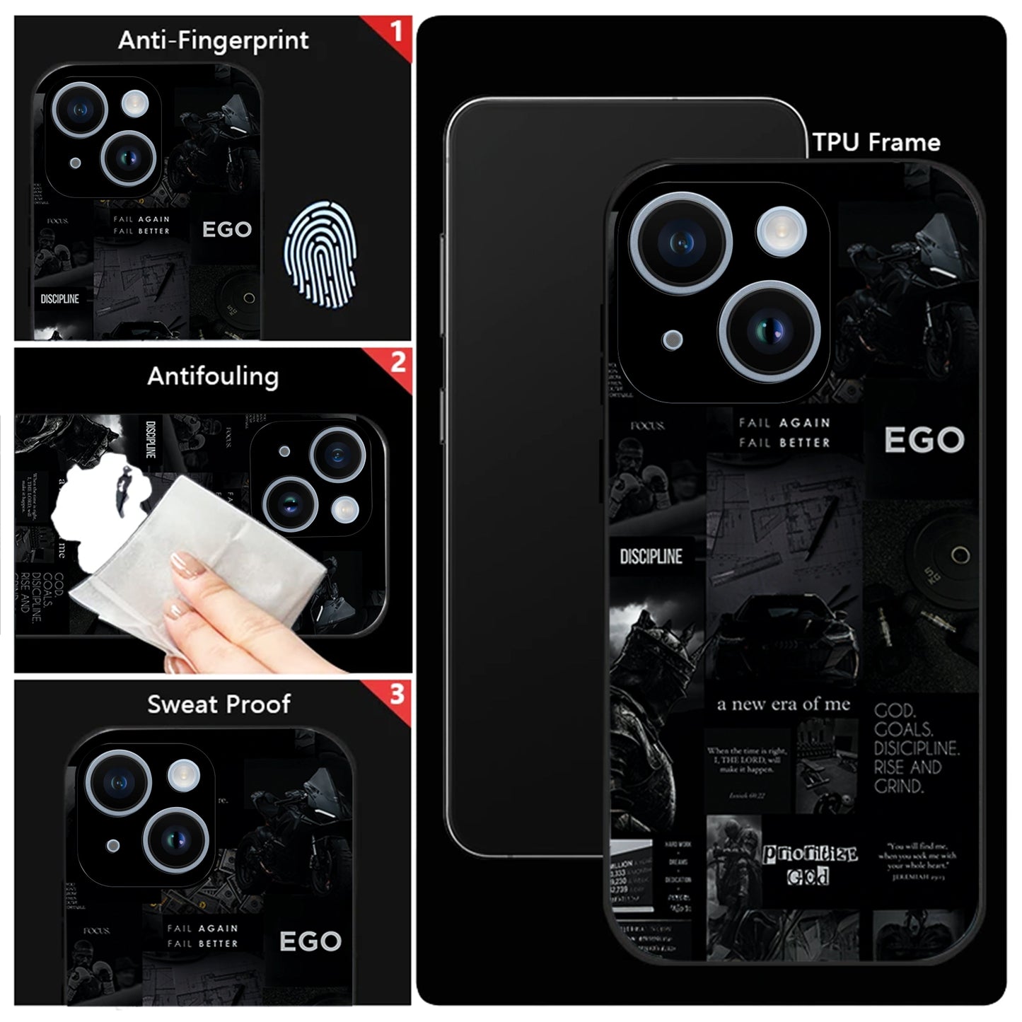 iPhone 15 Premium Acrylic Shockproof Glass Back Case (New Era)