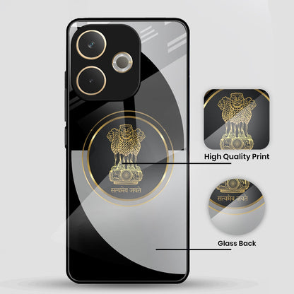 Oppo A5 Pro 5G Premium Acrylic Shockproof Glass Back Case (Satyamev Noir)