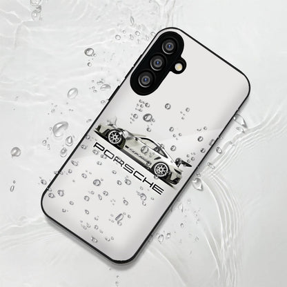 Samsung Galaxy A36 Premium Acrylic Shockproof Glass Back Case (White Porsche)