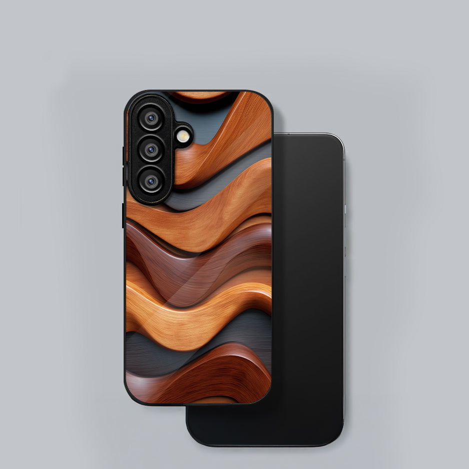 Samsung Galaxy A36 Premium Acrylic Shockproof Glass Back Case (Wood Wave)