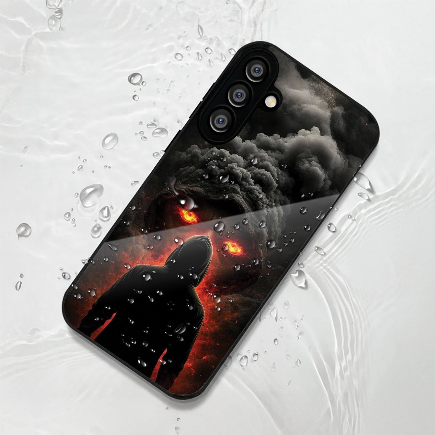 Samsung Galaxy A36 Premium Acrylic Shockproof Glass Back Case (Dark Flame)