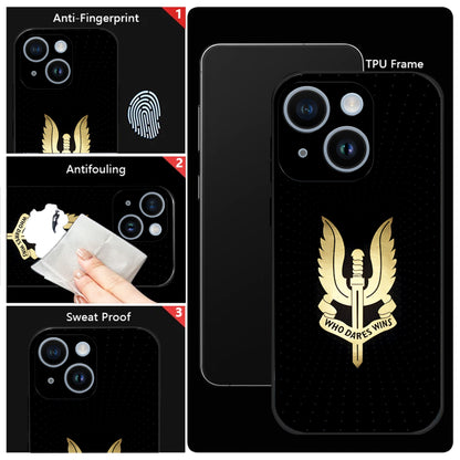 iPhone 15 Premium Acrylic Shockproof Glass Back Case (Dare Wins)