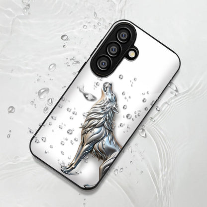 Samsung Galaxy A36 5G Premium Acrylic Shockproof Glass Back Case (Silver Wolf)