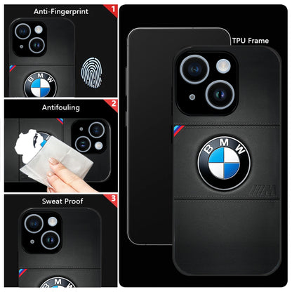 iPhone 15 Premium Acrylic Shockproof Glass Back Case (BMW LOGO)