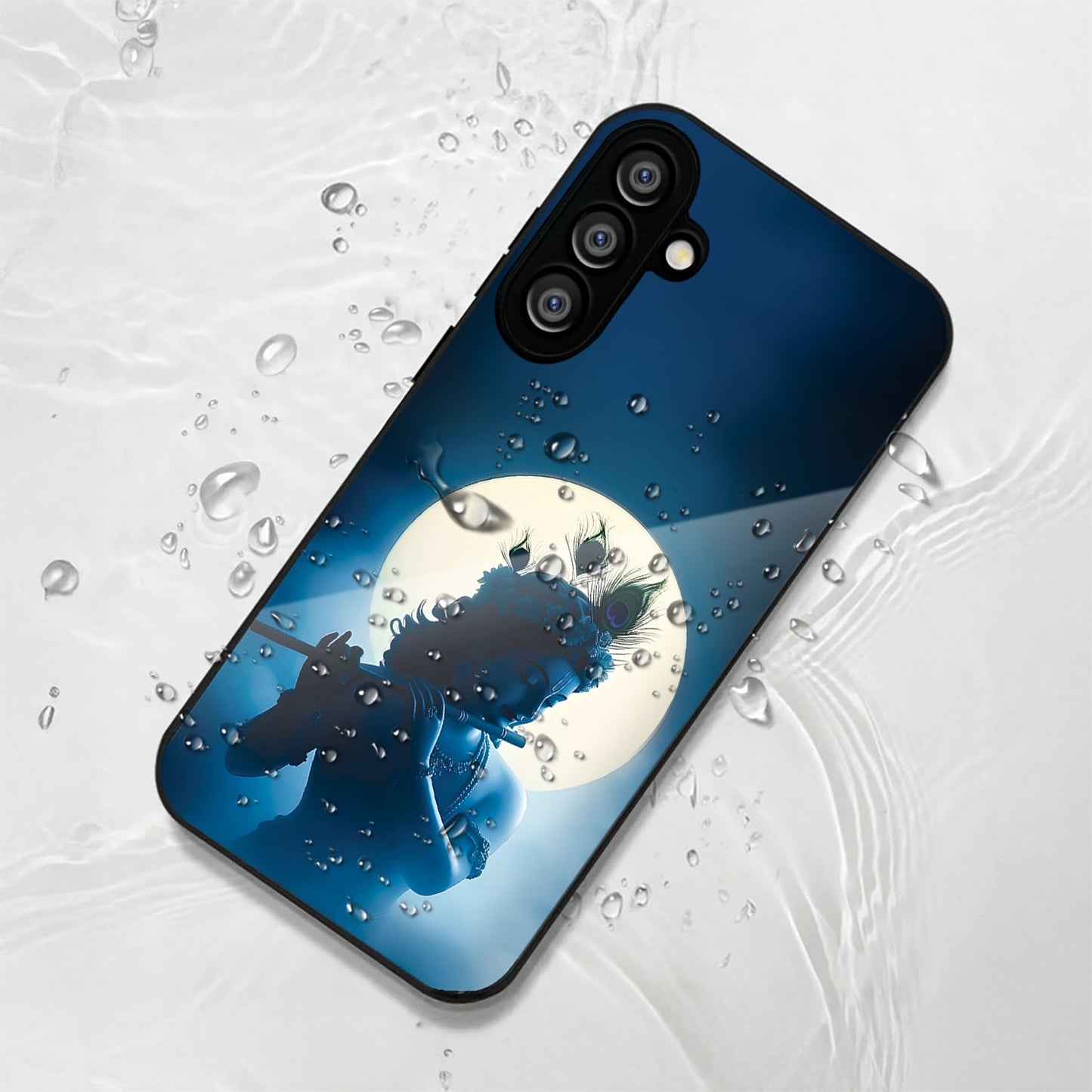 Samsung Galaxy A36 Premium Acrylic Shockproof Glass Back Case (Midnight Krishna)