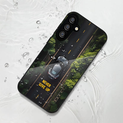 Samsung Galaxy A36 Premium Acrylic Shockproof Glass Back Case (Road Never Give Up)