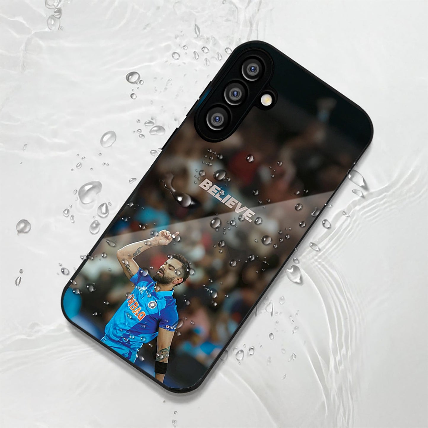 Samsung Galaxy A36 Premium Acrylic Shockproof Glass Back Case (Virat Kohli)