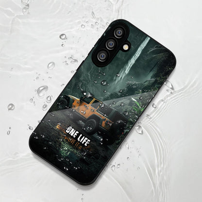 Samsung Galaxy A36 Premium Acrylic Shockproof Glass Back Case (Jeep Case)
