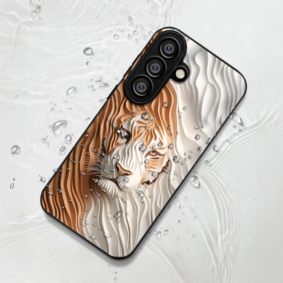 Samsung Galaxy A36 Premium Acrylic Shockproof Glass Back Case (Royal Tiger)