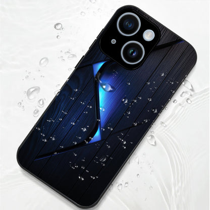 iPhone 15 Premium Acrylic Shockproof Glass Back Case (Blue Gradient)