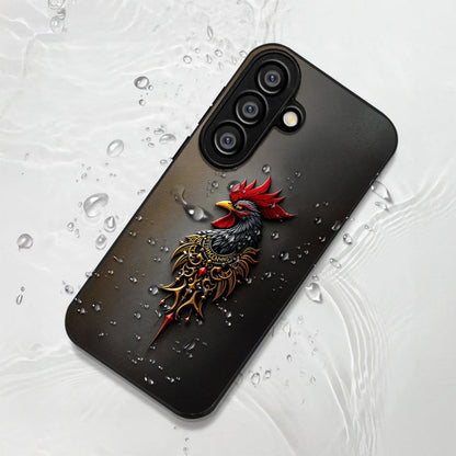 Samsung Galaxy A36 Premium Acrylic Shockproof Glass Back Case (Royal Rooster)