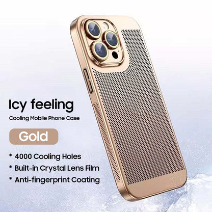 iPhone 14/15/16 Pro New Mesh Red Electroplated Precision Heat Dissipation iPhone Case