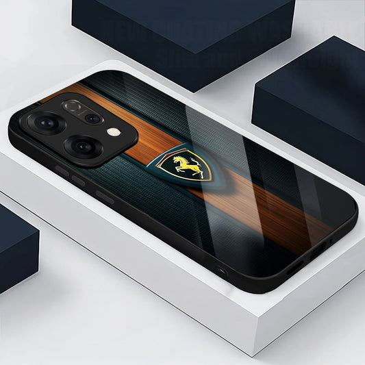 Oppo Reno 14 5G Premium Acrylic Shockproof Glass Back Case (Royal Roadster)