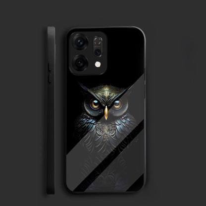 Oppo Reno 14 5G Premium Acrylic Shockproof Glass Back Case (Midnight Owl)