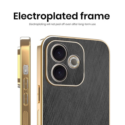 Oppo A5 Pro 5G Premium Electroplated Frame Gold Thread Pattern Soft Case