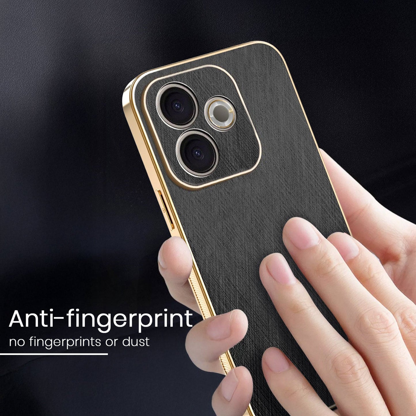 Oppo A5 Pro 5G Premium Electroplated Frame Gold Thread Pattern Soft Case