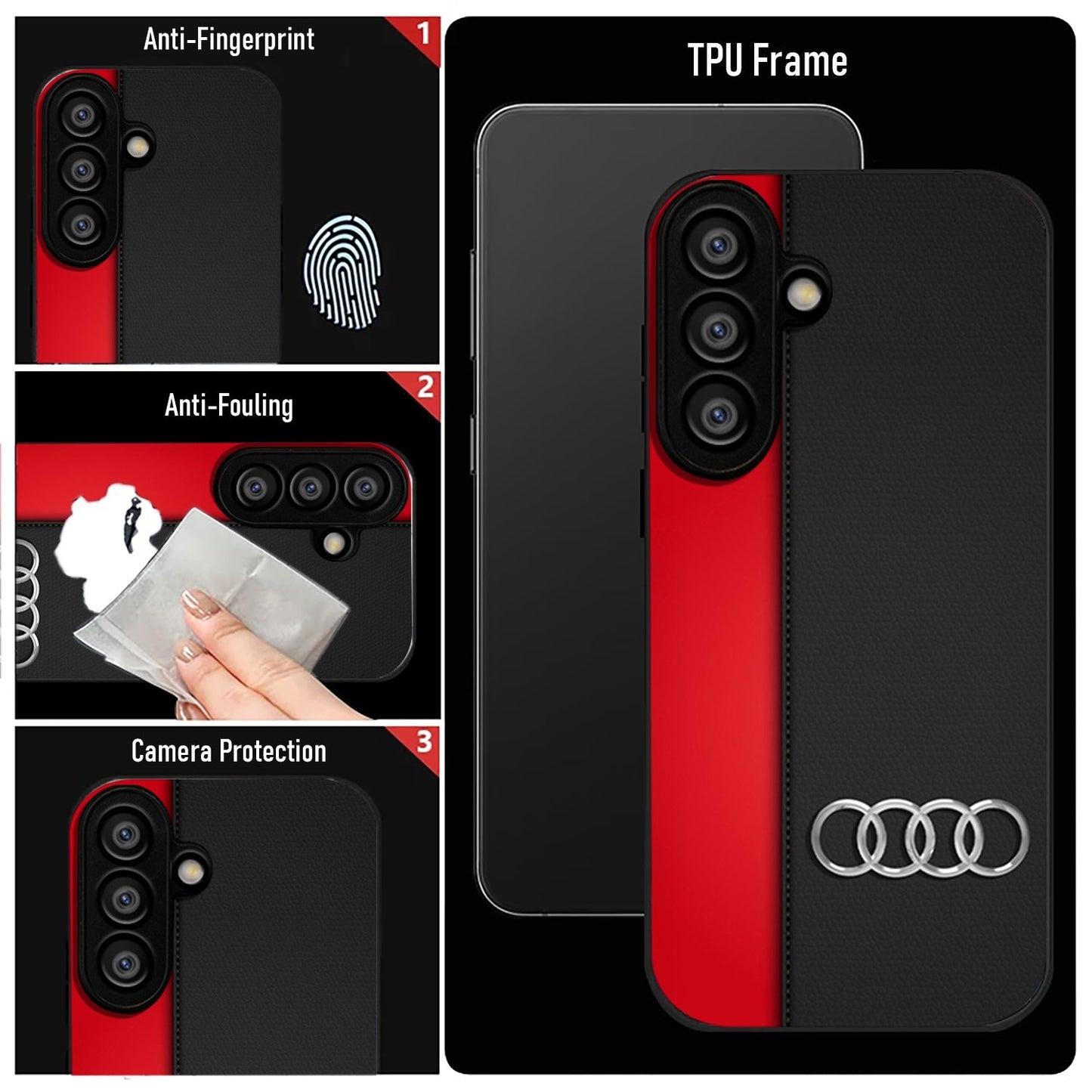 Samsung Galaxy A56 5G Premium Acrylic Shockproof Glass Back Case (Audi)