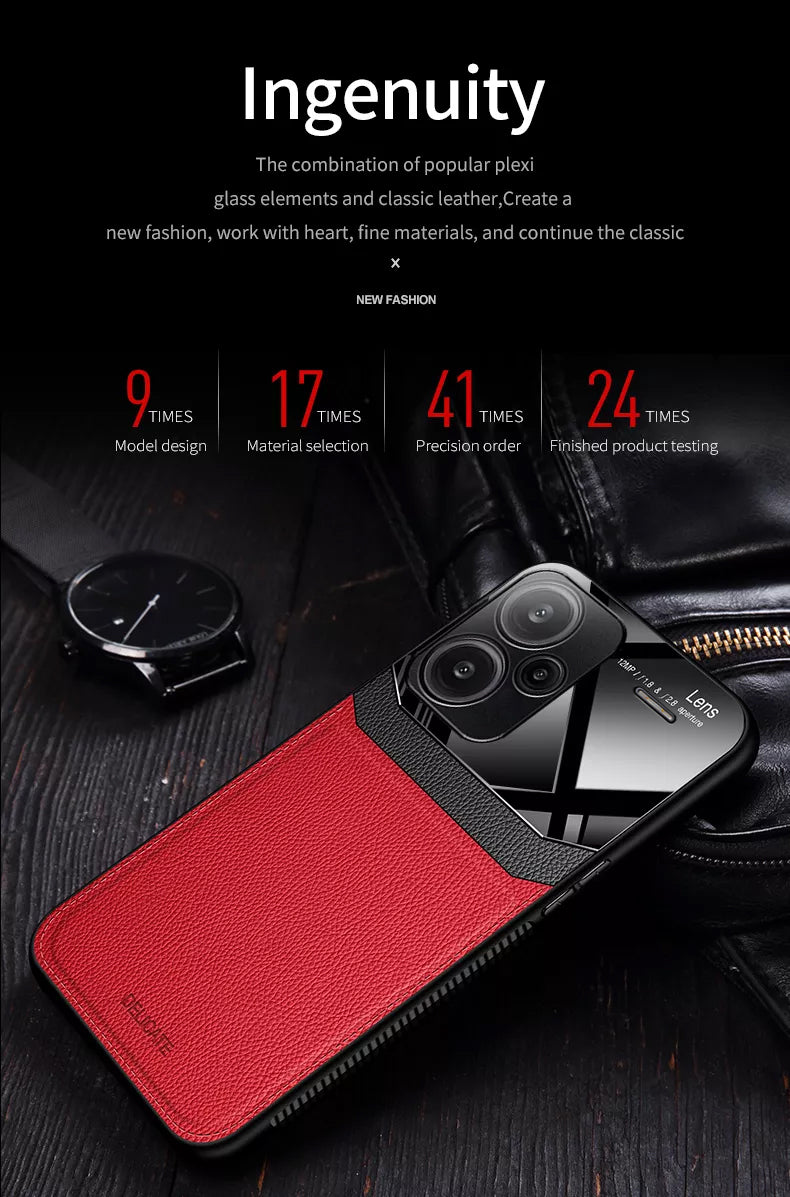 Redmi Note 13 Pro+ 5G Premium Leather Lens Protective Case