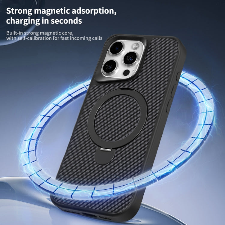 iPhone 16 Pro Carbon Fiber Texture TPU Magnetic iPhone Case