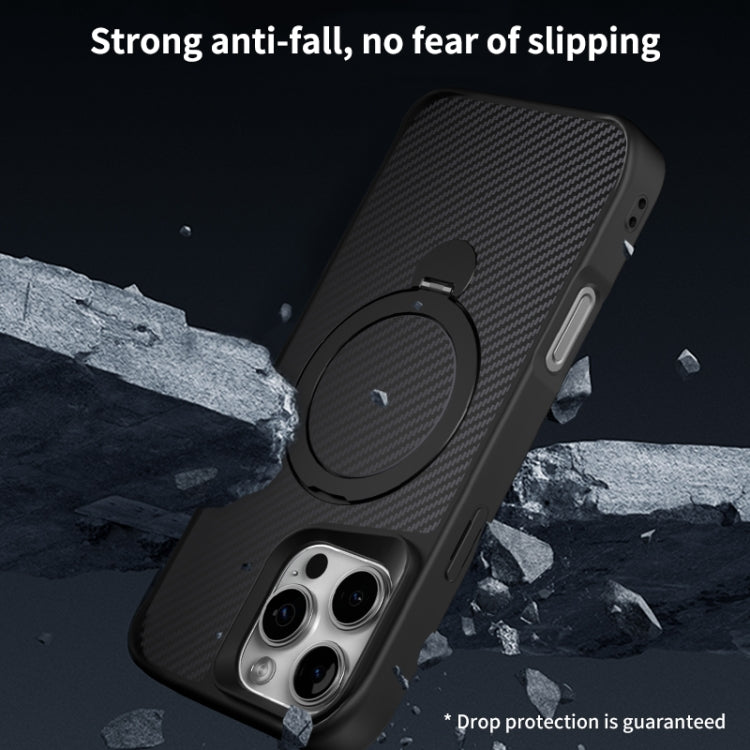 iPhone 16 Pro Carbon Fiber Texture TPU Magnetic iPhone Case