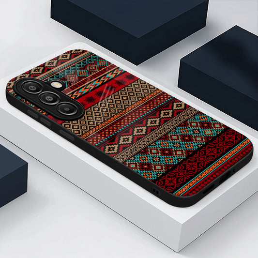 Samsung Galaxy A56 5G Premium Acrylic Shockproof Glass Back Case (Ethnic Pattern)