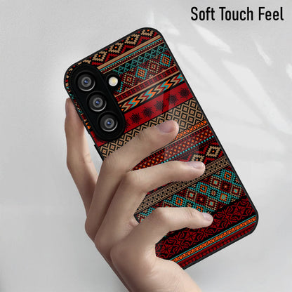 Samsung Galaxy A56 5G Premium Acrylic Shockproof Glass Back Case (Ethnic Pattern)