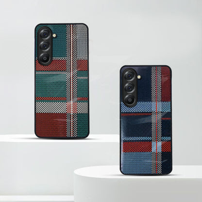 Samsung Galaxy A56 5G Luxury Grid Pattern Glass Back Shockproof Case