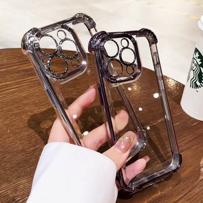 iPhone 14/15 Pro Electroplate Shockproof Transparent TPU Luxury Fashion Clear iPhone Case