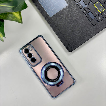Oppo Reno 12 5G Original Luxury Magnifier Ring Stand Shockproof Airbags Corner Case