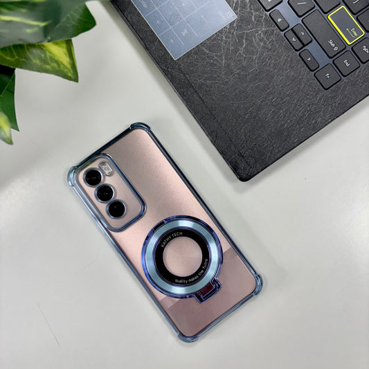 Oppo Reno 12 5G Original Luxury Magnifier Ring Stand Shockproof Airbags Corner Case