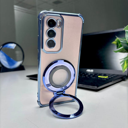 Oppo Reno 12 5G Original Luxury Magnifier Ring Stand Shockproof Airbags Corner Case