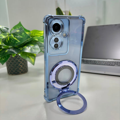 Oppo Reno11 F 5G Original Luxury Magnifier Ring Stand Shockproof Airbags Corner Case