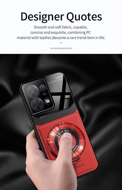 Red and Black Leather Back Case Motorola Edge 50 Pro 5G 