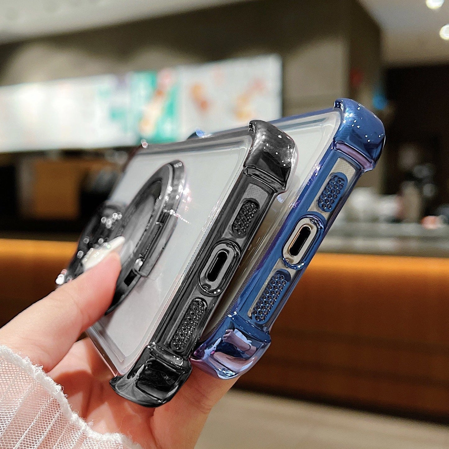 Motorola Edge 60 Fusion 5G Original Luxury Magnifier Ring Stand Shockproof Airbags Corner Case