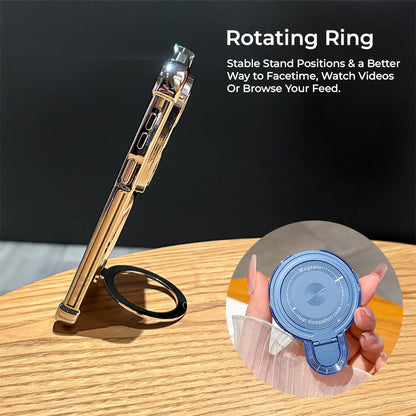 Nothing Phone 4a Pro 5G Luxury Four Corner Invincible Bracket Ring Stand Case