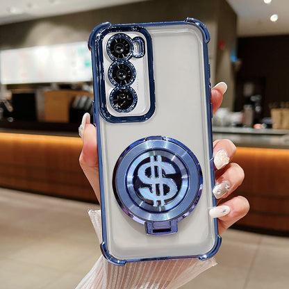 Oppo Reno 12 Pro 5G Four Corner Airbags 100% Original Astro Money Magnet Rotating Dollar Case