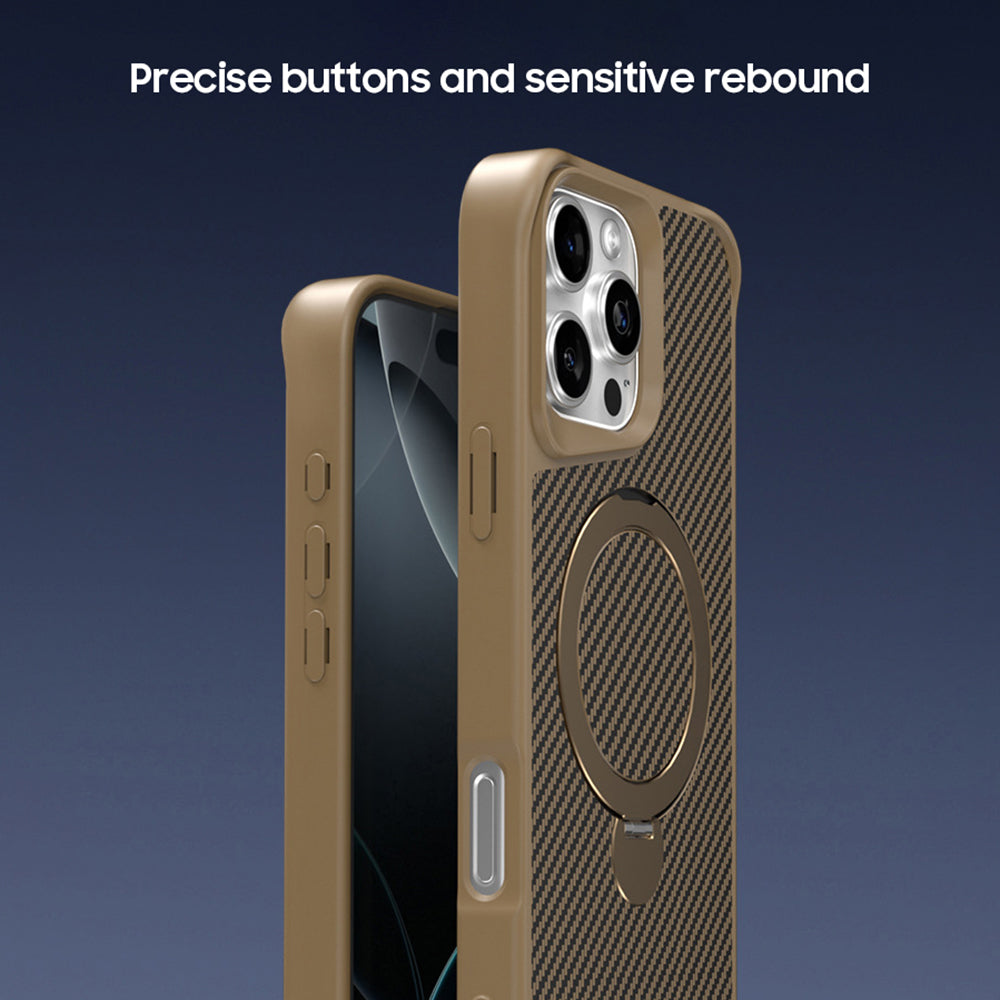 iPhone 16 Pro Carbon Fiber Texture TPU Magnetic iPhone Case