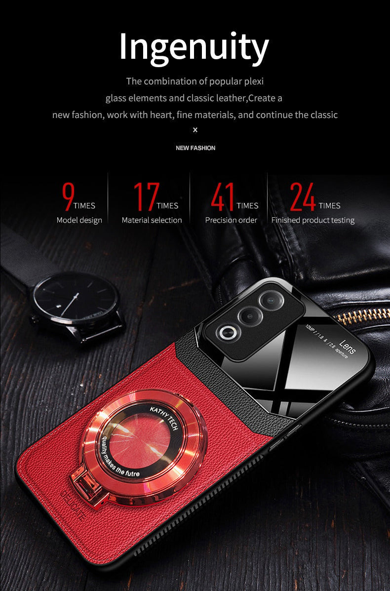 Red Leather Back Cover Oppo A3 Pro
