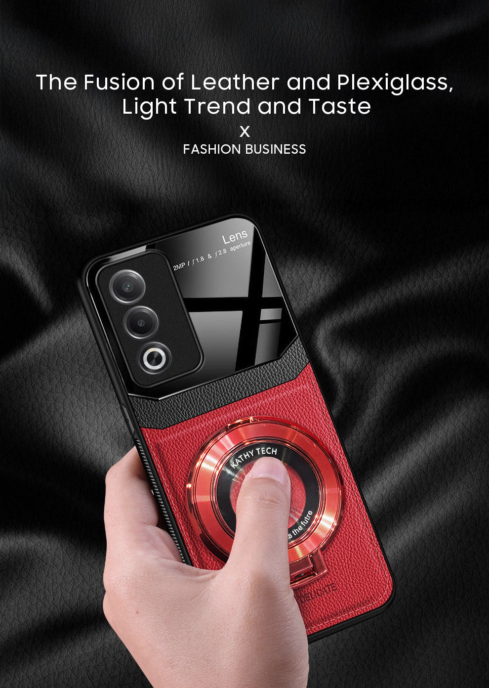 Wheel stand Leather Back Cover Oppo A3 Pro