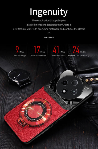 Oppo F27 Pro Plus Leather Red Cover