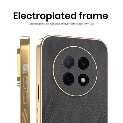 Oppo F31 Pro+ 5G Premium Electroplated Frame Gold Thread Pattern Soft Case