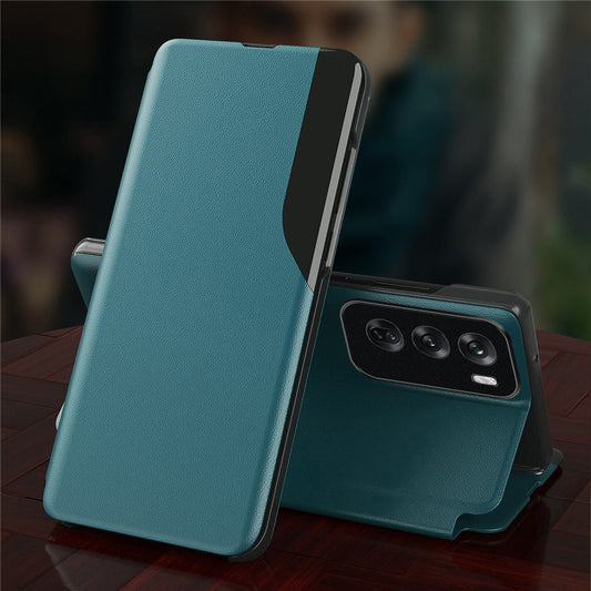 Oppo Reno 12 5G Luxury Half Window Leather Flip Case