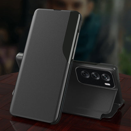 Oppo Reno 12 5G Luxury Half Window Leather Flip Case