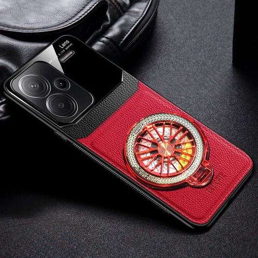 Redmi Note 13 Pro+ Red Leather Lens Case