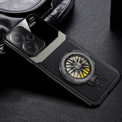 Redmi Note 13 Pro+ Black Leather Lens Case