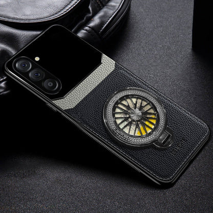 Samsung Galaxy A36 5G Original Luxury Leather Lens Wheel Ring Stand Case