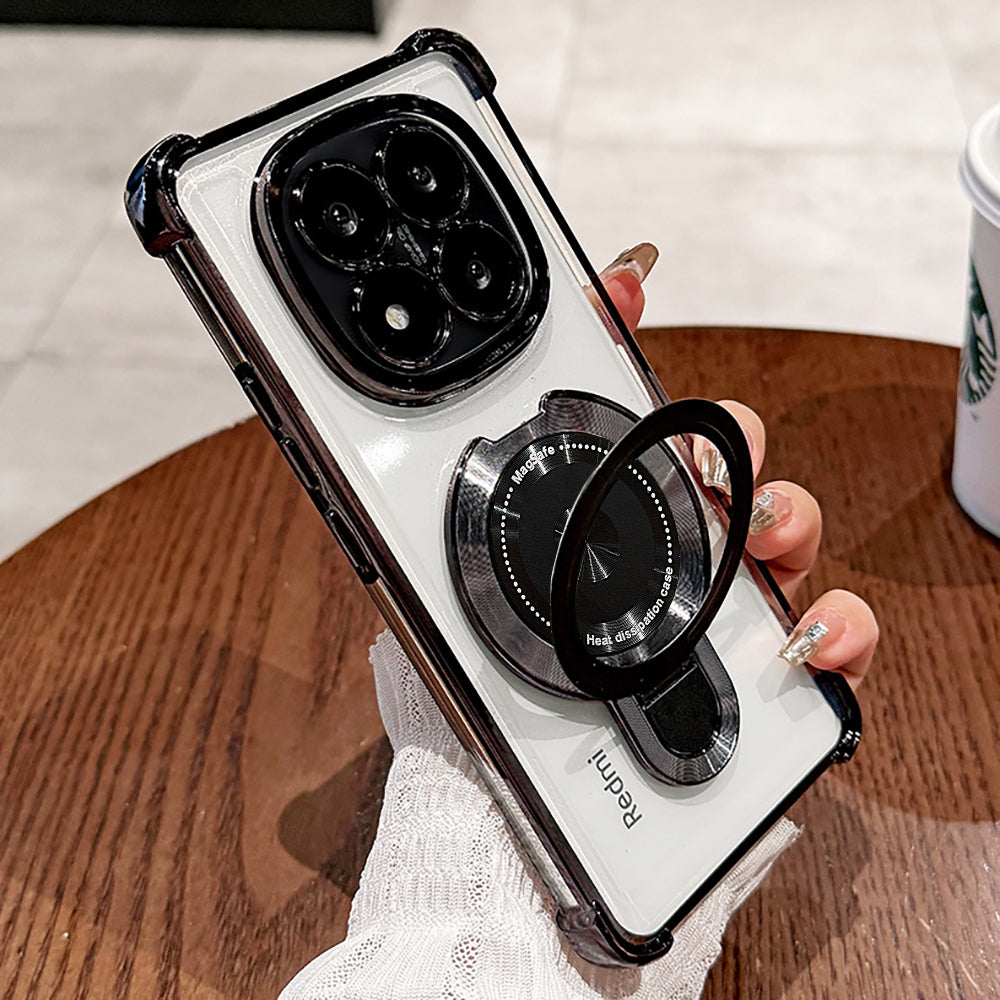 Black Redmi Note14 Pro Plus case with magnetic ring